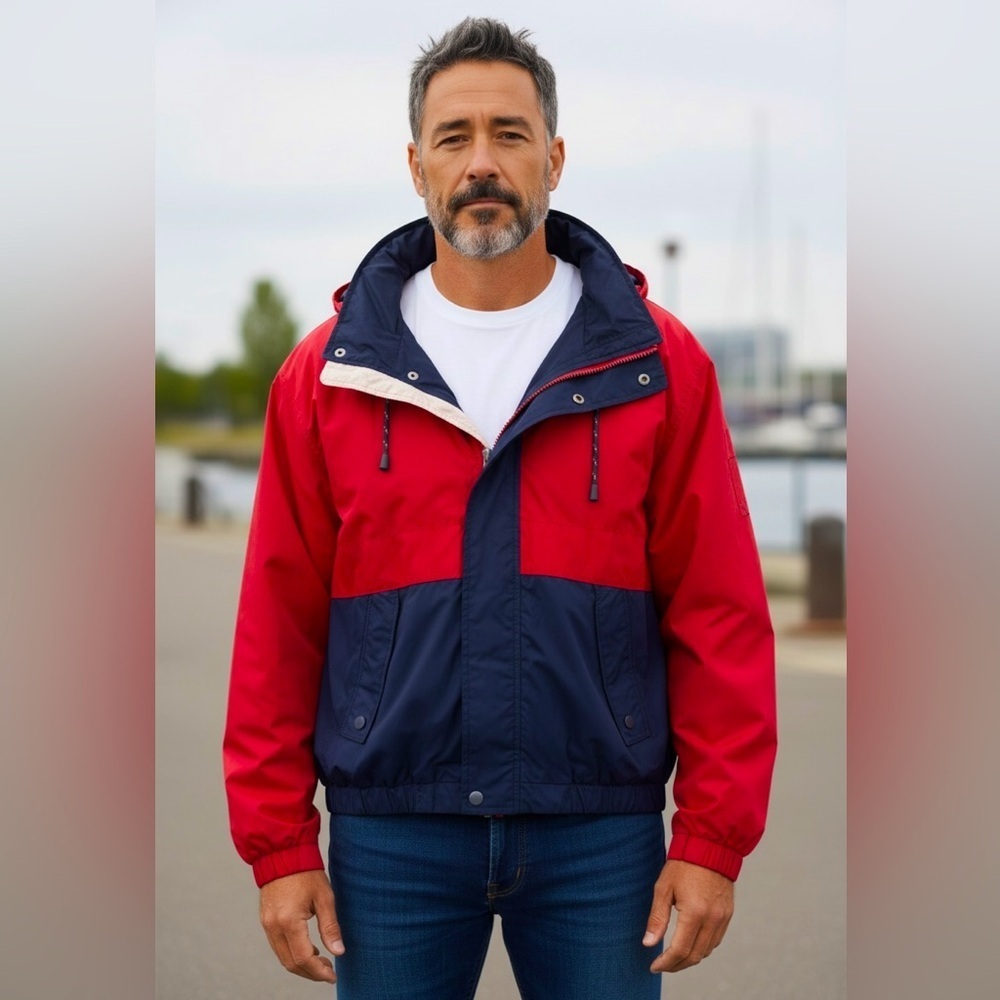 Men’s London Fog Nautical Windbreaker Jacket size XXL